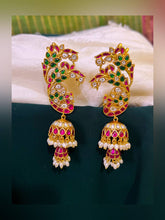Jadau Peacock Earcuff with Double Jhumki - KE00116